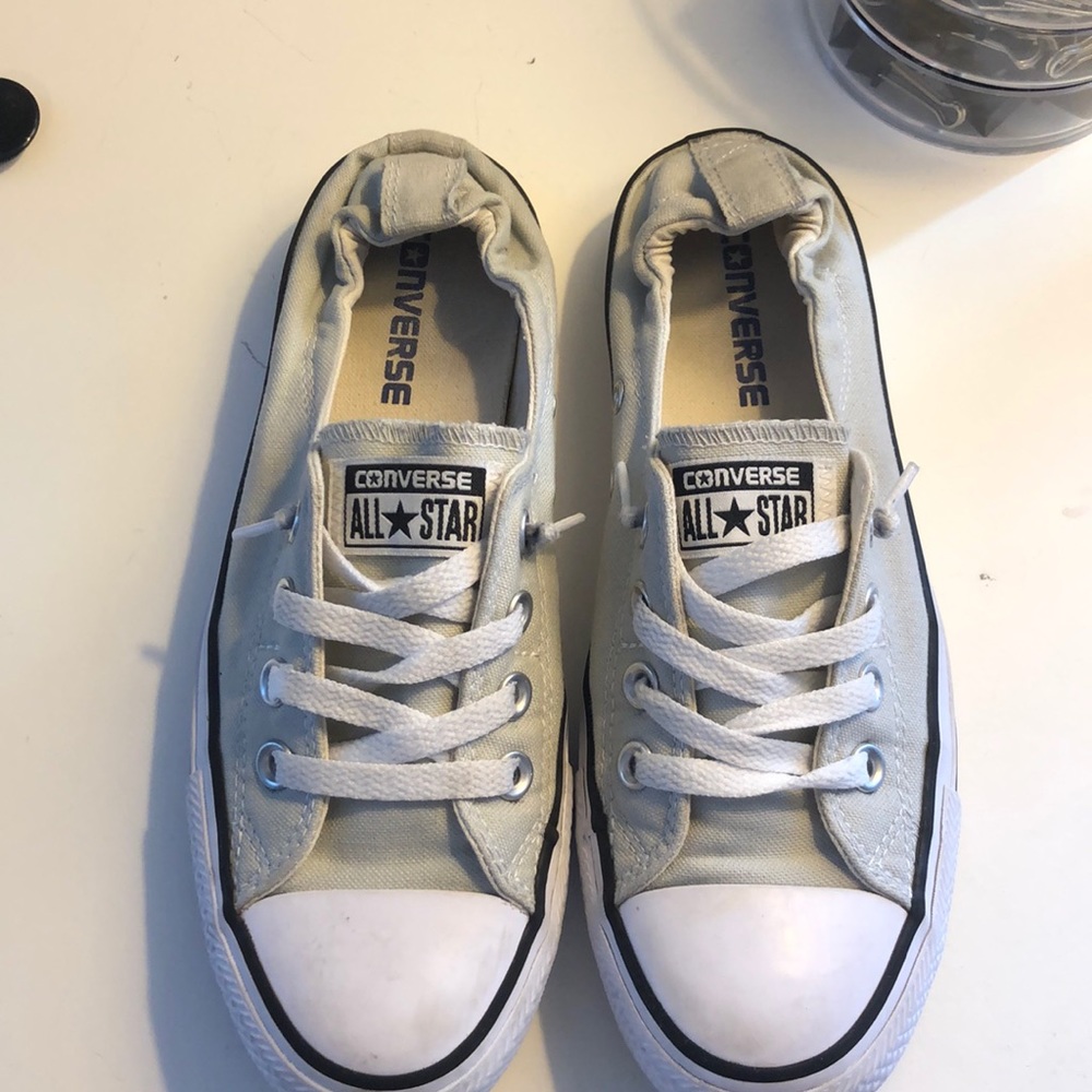 Gray slip on converse